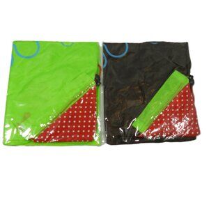 Reusable Shopping Bags Set of 2 Green & Black